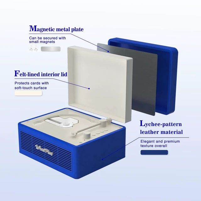 Alt view image 4 of 7 - CD Player with Bluetooth Speakers, App Control, Magnetic Display Color: Dark Blue. High-fidelity sound with a retro desktop design, ideal for home decor and gifting