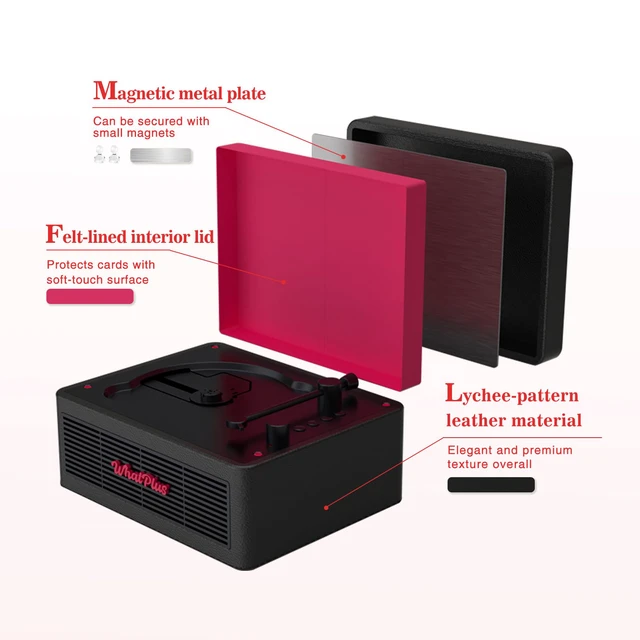 Alt view image 4 of 7 - CD Player with Bluetooth Speakers, App Control, Magnetic Display Color: Black and Pink. High-fidelity sound with a retro desktop design, ideal for home decor and gifting