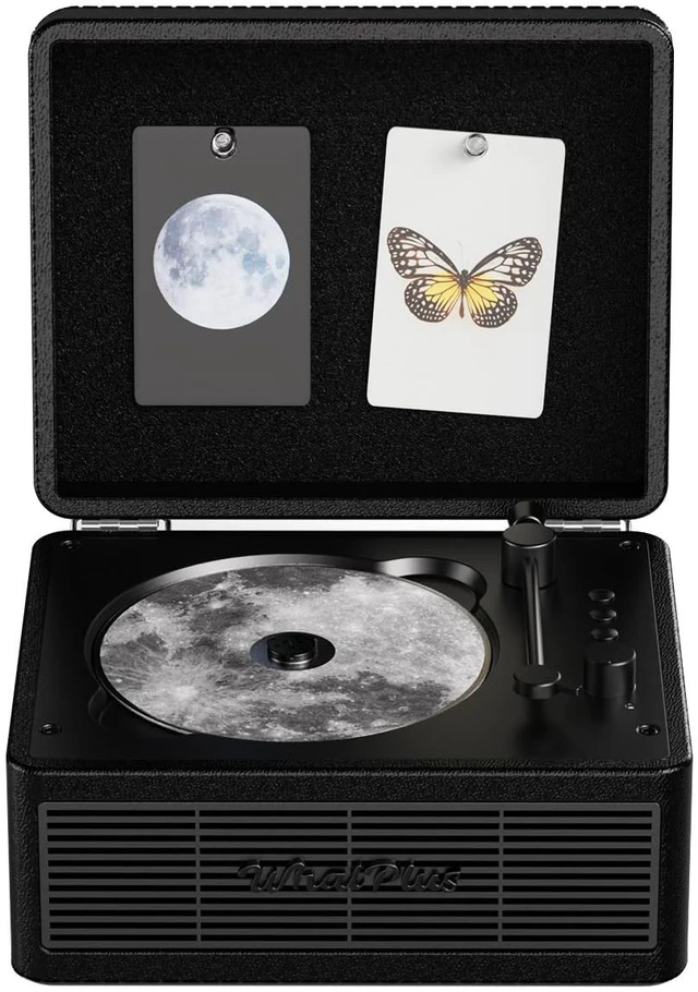 Main image of CD Player with Bluetooth Speakers, App Control, Magnetic Display Color: Black. High-fidelity sound with a retro desktop design, ideal for home decor and gifting