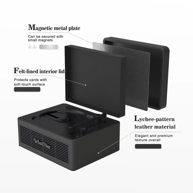Alt view image 4 of 7 - CD Player with Bluetooth Speakers, App Control, Magnetic Display Color: Black. High-fidelity sound with a retro desktop design, ideal for home decor and gifting