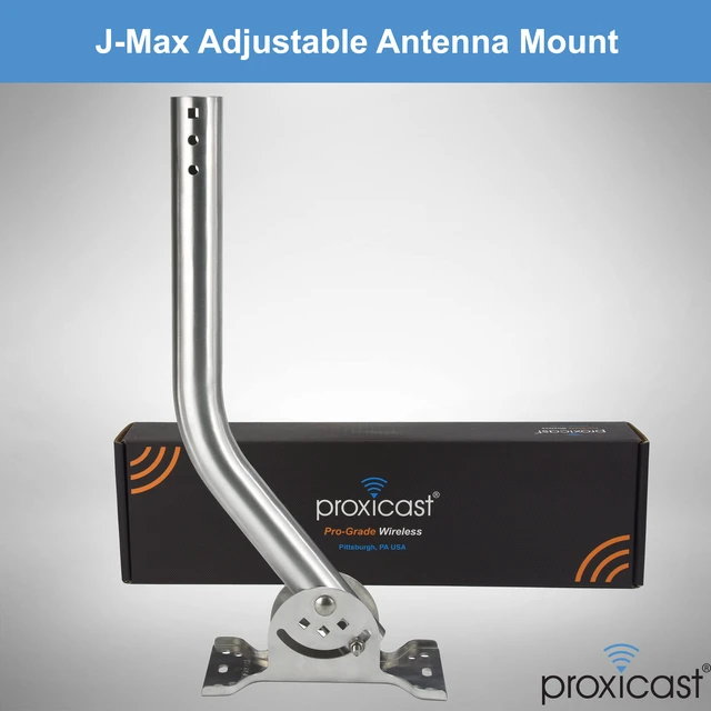 Alt view image 2 of 6 - J-Max Pivot/Lock Antenna Mount Pole, Rustproof Aluminum, 1.5"x36" Pro-Grade Universal Outdoor Adjustable & Reversible J-Pole Antenna Mounting Pole Mast Bracket for Wall, Eave or Roof Mounting