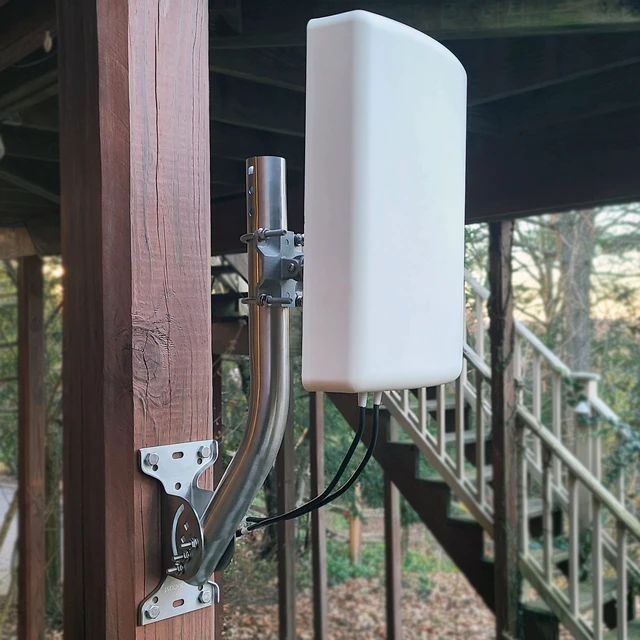 Alt view image 6 of 6 - J-Max Pivot/Lock Antenna Mount Pole, Rustproof Aluminum, 1.5"x36" Pro-Grade Universal Outdoor Adjustable & Reversible J-Pole Antenna Mounting Pole Mast Bracket for Wall, Eave or Roof Mounting