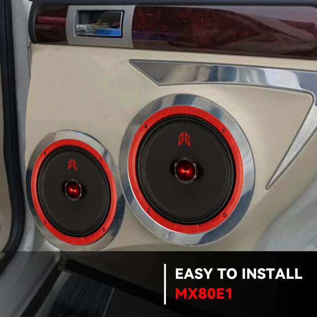 Alt view image 7 of 7 - MX80E1 Loudspeaker 8 Inch Midrange 560 Watts 6 Ohms Red Bullet, Premium Quality Audio Door Speakers for Car or Truck Stereo Sound System, Red (2 Speakers)