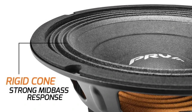 Alt view image 4 of 7 - 8 Inch Midbass Speaker 8MB450 v2, 450 Watts, 8 Ohm, 2 in Voice Coil, Loudspeaker for High Output Pro/Car Sound System (2 Speakers) Bundle