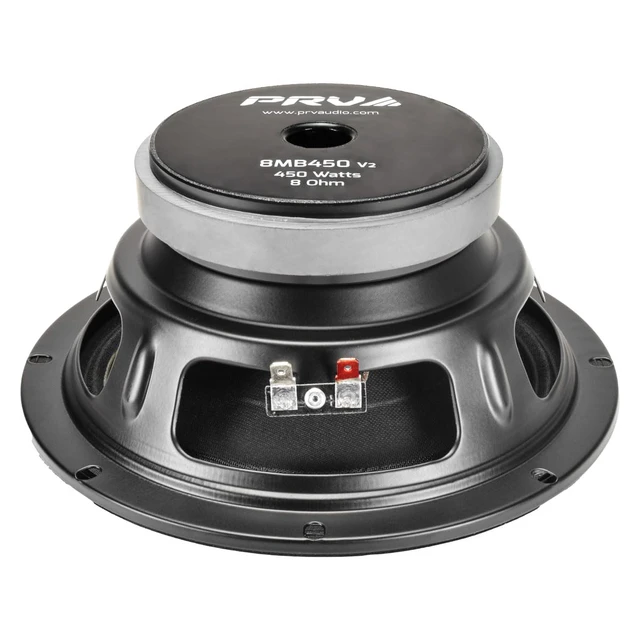 Alt view image 7 of 7 - 8 Inch Midbass Speaker 8MB450 v2, 450 Watts, 8 Ohm, 2 in Voice Coil, Loudspeaker for High Output Pro/Car Sound System (2 Speakers) Bundle