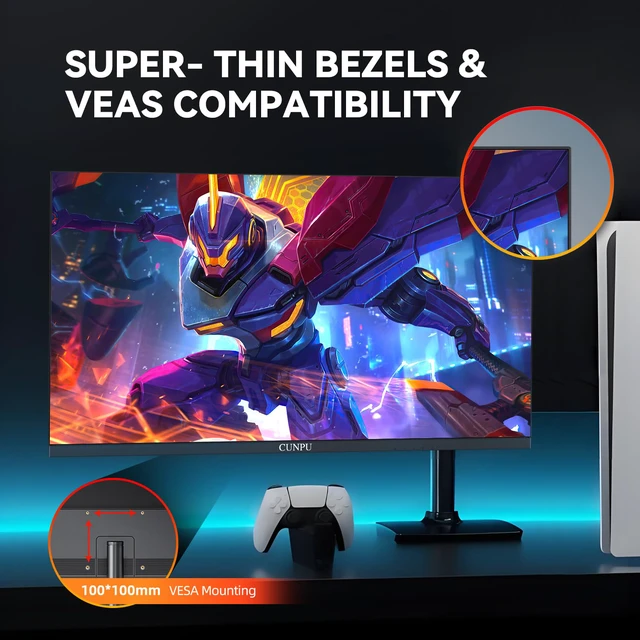 Alt view image 7 of 7 - 24 Inch 240Hz Gaming Monitor, 1080p FHD, Fast VA Panel, 1ms Adaptive Sync, Ultra Slim Frame, 16.7M Colors, sRGB 100%, HDMI 2.1 & DP 1.4, VESA, Eye Care, for PS5, Xbox, Gaming Computer Monitor
