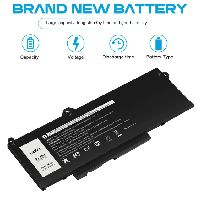 Alt view image 5 of 7 - GRT01 Battery Replacement for Dell Latitude 15 5521 5531 14 5421 5431 Precision 3470 3561 3571 Alienware m17 R5 AMD Series R05P0 00P3TJ 0P3TJ VXD57 05RGW 9JRV0 0R05P0
