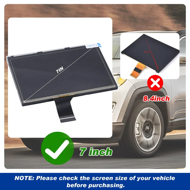 Alt view image 3 of 6 - 7" Uconnect Touch Screen Compatible with 2017-2020 Jeep Compass LCD Monitor Replace # TDO-WXGA0700K00033-V2 TDO-WXGA0700K00057-V1, Radio Navigation