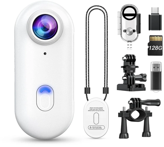 Main image of Z10 4K Action Camera, 128GB Wearable Sports Camera with Waterproof Case, Magnetic Clip, Small Body Cam for Cycling, Diving, Travel No WiFi No Bluetooth