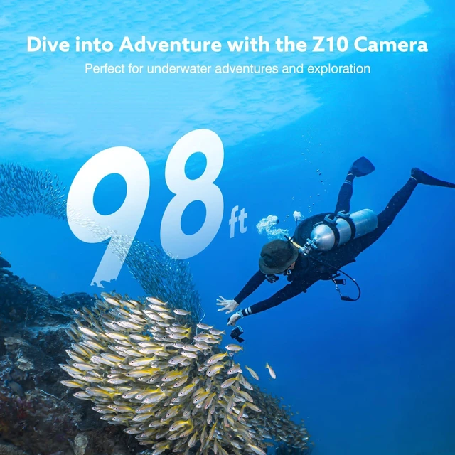 Alt view image 4 of 7 - Z10 4K Action Camera, 128GB Wearable Sports Camera with Waterproof Case, Magnetic Clip, Small Body Cam for Cycling, Diving, Travel No WiFi No Bluetooth