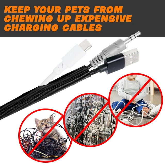 Alt view image 6 of 7 - Split Braided Sleeve Cable Management Wire Loom Cord Covers for High-Temperature Automotive Harness and Home Cable Management, 25ft - 1 inch Self-Wrapping Tubing Cord Protector