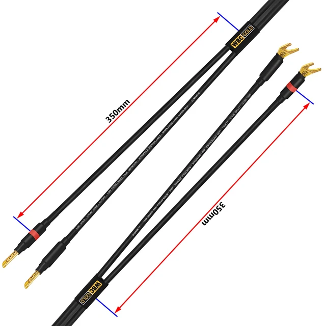 Alt view image 7 of 7 - 40 Foot WBC-GOLD-LOCAP-SPKR-12 AWG - Low-Capacitance - Low-Inductance - High Purity OFC - Audiophile HiFi Speaker Cable Pair with Eminence Gold Banana (x2) & Spade (x2) Plugs