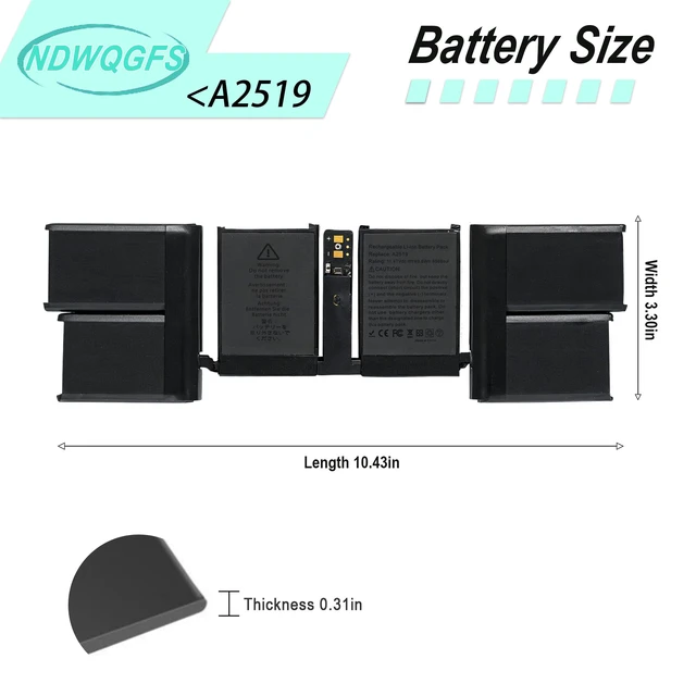 Alt view image 4 of 6 - A2519 Battery Replacement for A2442 MacBook Pro 14 Inch 2021 Compatible with EMC 3650, 8102, MKGP3, MKGQ3, MKGR3 Series