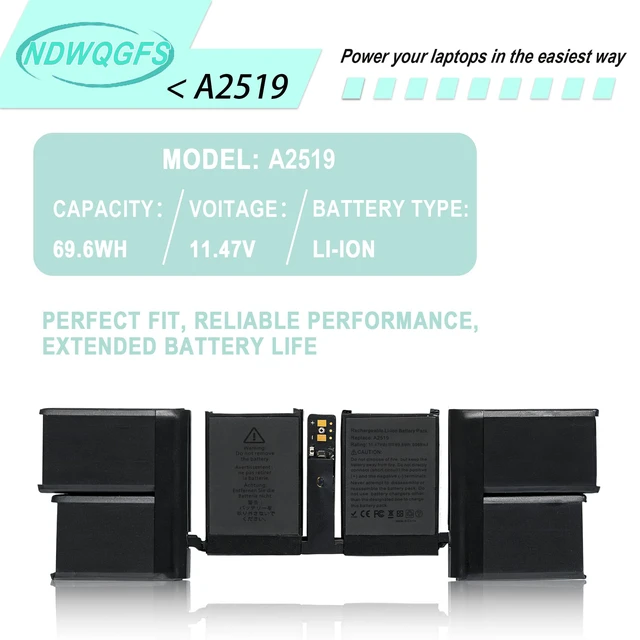 Alt view image 5 of 6 - A2519 Battery Replacement for A2442 MacBook Pro 14 Inch 2021 Compatible with EMC 3650, 8102, MKGP3, MKGQ3, MKGR3 Series