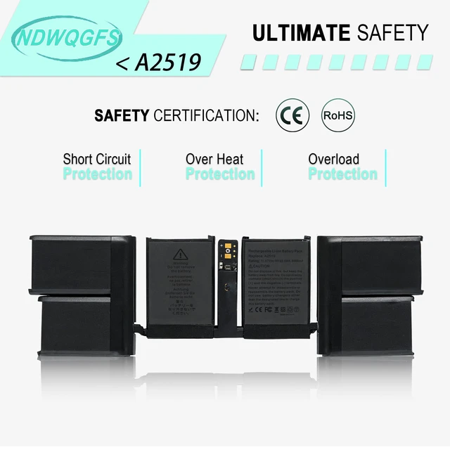 Alt view image 6 of 6 - A2519 Battery Replacement for A2442 MacBook Pro 14 Inch 2021 Compatible with EMC 3650, 8102, MKGP3, MKGQ3, MKGR3 Series