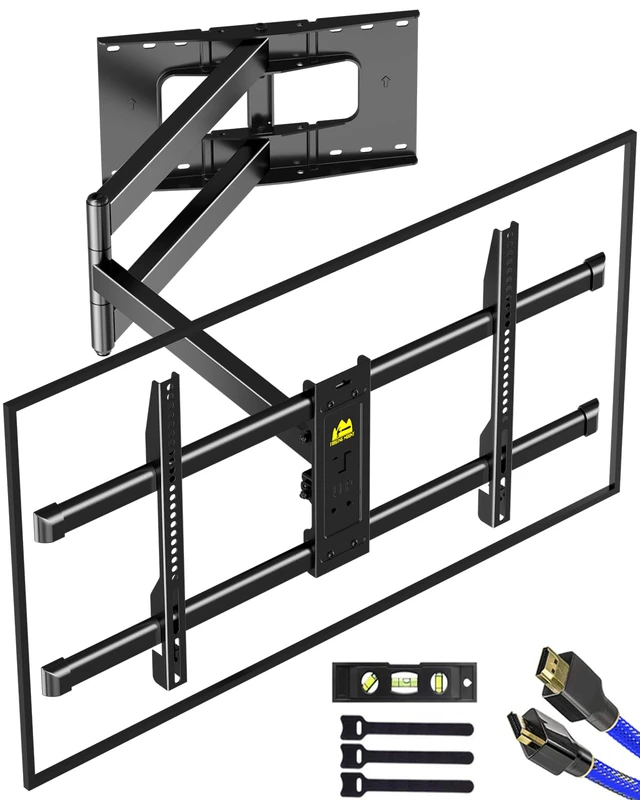 Main image of Long Arm TV Wall Mount Full Motion TV Mount for 42-80" TVs Corner Wall Mount Bracket with 43" Extension, Swivel & Tilt, Fits Flat/Curved Screens, Holds 110 lbs, VESA 600x400mm