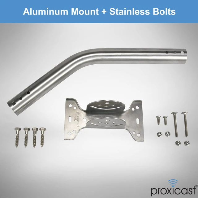 Alt view image 4 of 6 - J-Max Pivot/Lock Antenna Mount Pole, Rustproof Aluminum, 1.5"x36" Pro-Grade Universal Outdoor Adjustable & Reversible J-Pole Antenna Mounting Pole Mast Bracket for Wall, Eave or Roof Mounting