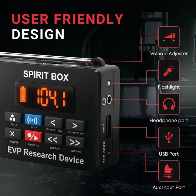 Alt view image 2 of 7 - Spirit Box for Ghost Hunting Recording Function, 5-Speed Fast Sweep, 10+ Hours of Use Per Charge & 32GB Card for EVP Sessions