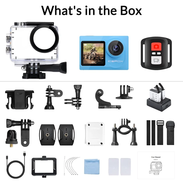 Alt view image 7 of 7 - Action Camera 4K 20MP 5X Zoom 98FT Waterproof Underwater i8 WiFi Waterproof to 98FT with EIS for Smooth Video. Dual Batteries, WiFi Remote Control, Snap Pro App for Editing for Snorkeling