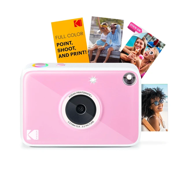 Main image of Printomatic+ Instant Print Digital Camera (Pink) 10MP Portable Camera with Interactive RGB LED Status Indicator, Prints Full-Color Photos on Zink 2x3 Sticky-Backed Photo Paper - Easy & Fun
