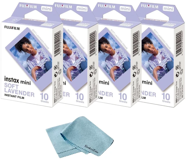 Main image of Soft Lavender Instant Film (20 Shots) + BluebirdSales Microfiber Cleaning Cloth Creative Photography Bundle (Soft Lavender 4 Pack)