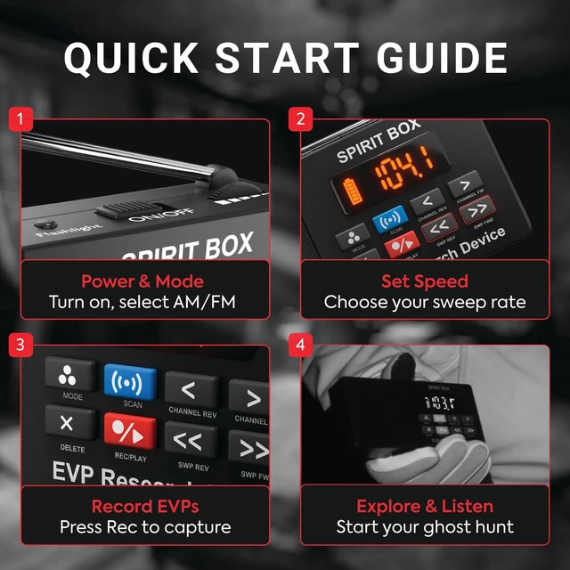 Alt view image 4 of 7 - Spirit Box for Ghost Hunting Recording Function, 5-Speed Fast Sweep, 10+ Hours of Use Per Charge & 32GB Card for EVP Sessions