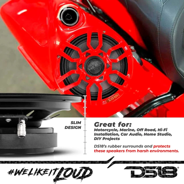 Alt view image 3 of 7 - PRO-CF8.4SL 8" Shallow Carbon Fiber Water Resistant Cone Mid-Bass Loudspeaker 275 Watts Rms 4-Ohm - Great Speaker for Motorcycles and Powersports