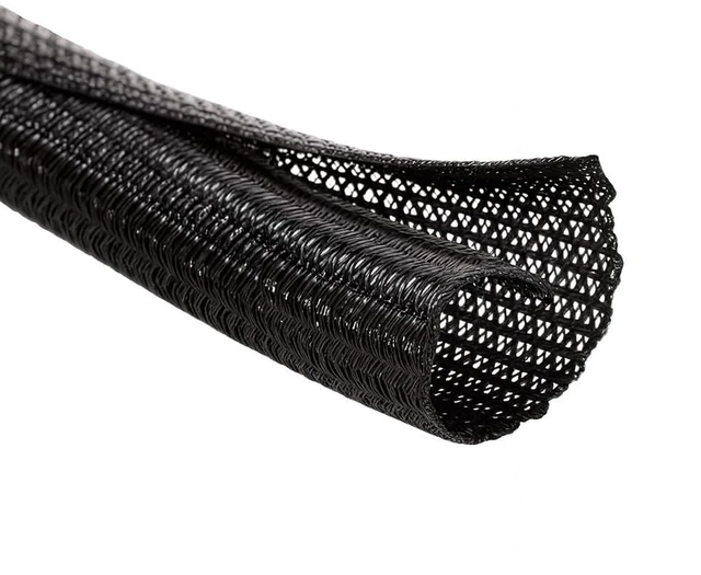 Main image of Braided Split-Sleeve Wire Loom for High-Temperature Automotive Harness and Home Cable Management 25 feet (1")