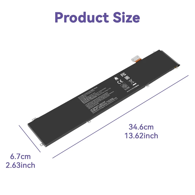 Alt view image 4 of 7 - RC30-0248 Battery Replacement for Razer Blade Advanced 15 2018 2019 2020 2021 RTX 2060 2070 2080 RZ09-02385 RZ09-02386 RZ09-02386E92 RZ09-02486 RZ09-02886 RZ09-02887 RZ09-0301 RZ09-03135 4ICP4/55/162