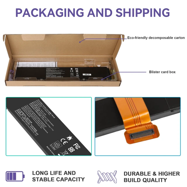 Alt view image 6 of 7 - RC30-0248 Laptop Battery Replacement for Razer Blade 15 2018 Advanced RZ09-02386E92 RZ09-02385 RZ09-02386 RZ09-02886 RZ09-02887 RZ09-02888 RZ09-0301 RZ09-0313 Series 4ICP4/55/162 (15.4V 80Wh)