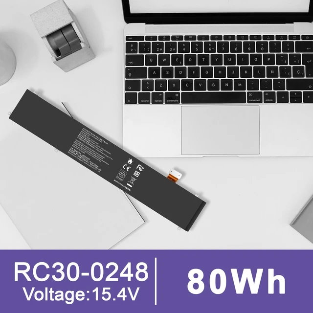 Alt view image 7 of 7 - RC30-0248 Laptop Battery Replacement for Razer Blade 15 2018 Advanced RZ09-02386E92 RZ09-02385 RZ09-02386 RZ09-02886 RZ09-02887 RZ09-02888 RZ09-0301 RZ09-0313 Series 4ICP4/55/162 (15.4V 80Wh)