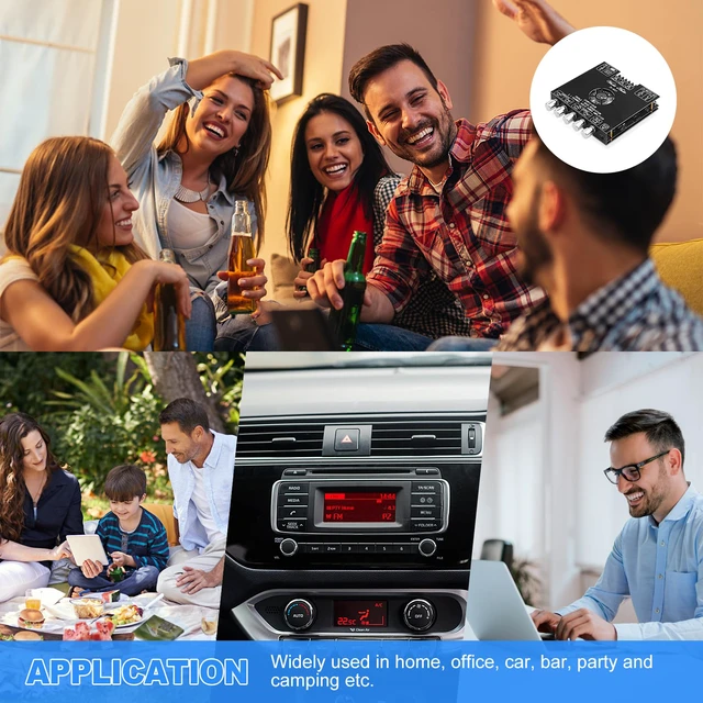 Alt view image 3 of 7 - Bluetooth 5.1 Audio Amplifier Board, ZK-AS21 2.1CH 220W x 2 + 350W HiFi Amp Subwoofer Power Amp Mini Digital Audio Amp Module for Home Speakers(30-220W, 3-8Ohms), DC 16-38V, BT USB AUX Input