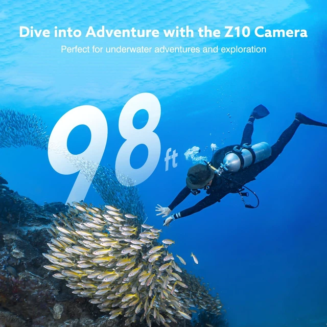 Alt view image 4 of 7 - Z10 4K Action Camera, 64GB Wearable Sports Camera with Waterproof Case, Magnetic Clip, Small Body Cam for Cycling, Diving, Travel No WiFi No Bluetooth