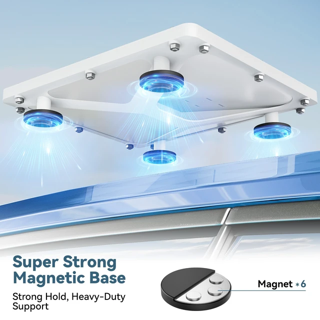 Alt view image 2 of 7 - Starlink Mini Magnetic Mount, Starlink Mini Roof Mount with Protection Cover, Mounting Kit Accessories for RV, Truck, Boat, Camping & Off-Road (White)