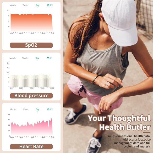 Alt view image 4 of 7 - Smart Ring for Women-Men,Tracks Heart Rate, Sleep, SpO2, HRV. 128 Sports Modes, IP68 Waterproof, Gesture Control, No Subscription, iOS & Android Compatible (9)