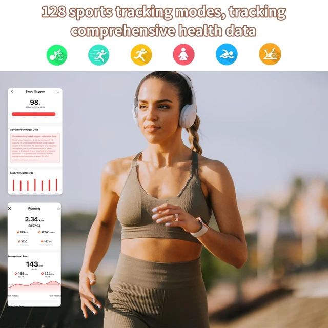 Alt view image 5 of 7 - Smart Ring for Women-Men,Health-Fitness Tracker with Heart Rate, Sleep Monitor, Blood Oxygen, HRV, 128 Sports Modes, IP68 Waterproof, Gesture Control, No Subscription Fee,with iOS & Android (7)