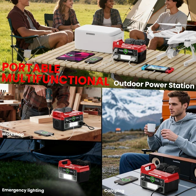 Alt view image 7 of 7 - 550W Power Inverter for Milwaukee, DC 20V to AC 110V Pure Sine Wave, Portable Power Station with 2 USB Ports & 1 AC Outlet & 1 Type-C Fast Charging, Battery Adapter with LED, Battery Not Included