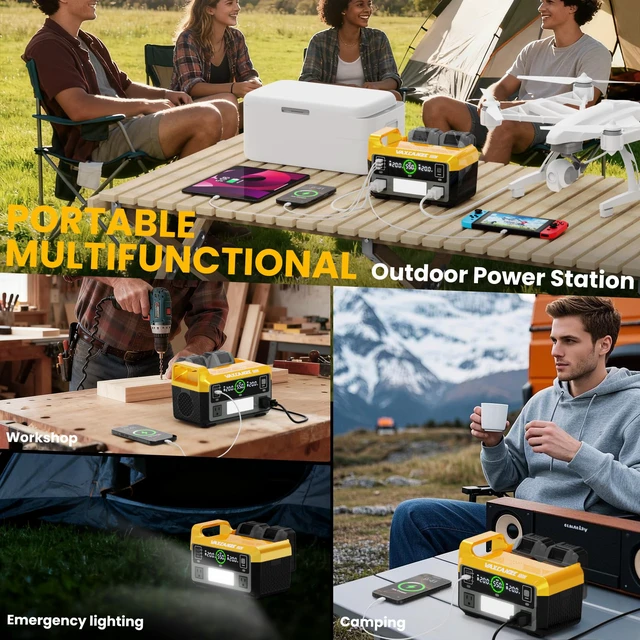 Alt view image 7 of 7 - 550W Power Inverter for Dewalt, DC 20V to AC 110V Pure Sine Wave, Portable Power Station with 2 USB Ports & 1 AC Outlet & 1 Type-C Fast Charging, Battery Adapter with LED, Battery Not Included