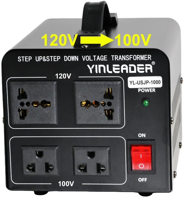 Main image of 1000W US 120V to 100V JP Japan Voltage Converter Step Down/Up Transformer Ideal for Japanese turntable/rice cooker/mochi maker/player/cassette deck/heater/dehumidifier/slot machine, etc