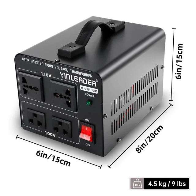Alt view image 5 of 6 - 1000W US 120V to 100V JP Japan Voltage Converter Step Down/Up Transformer Ideal for Japanese turntable/rice cooker/mochi maker/player/cassette deck/heater/dehumidifier/slot machine, etc