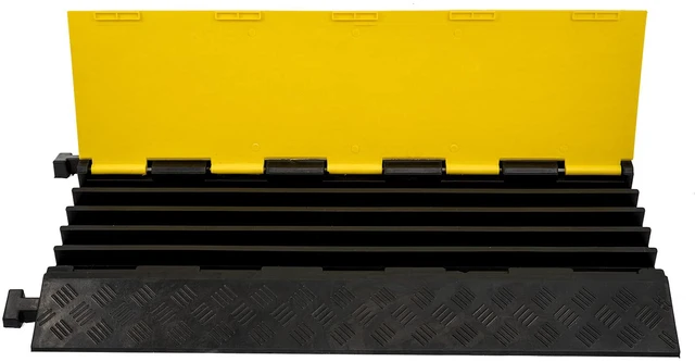 Alt view image 7 of 7 - Cable Ramp 1 Pack of 5 Channel PVC Rubber Cable Protector,18000lbs Capacity Heavy Duty Speed Bumps Hose Cord Channel Protector Ramps for Wire/Hose/Pipe Hider Driveway Outdoor