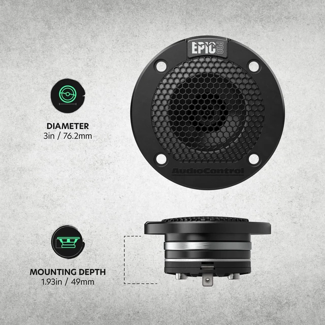 Alt view image 3 of 7 - EPICPRO3NT 3 180W Neodymium Car Audio Tweeters Set (Pair) High SPL speaker sound system upgrade, 4 ohm, crossover & protective grilles, easy install on dash, A-pillars or door panels