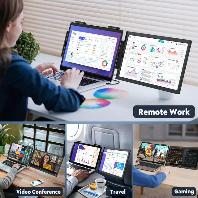 Alt view image 7 of 7 - Laptop Screen Extender, 14" 1080P IPS Laptop Monitor Extender for 14"-16" Laptops, with USB-C/HDMI Port, Plug and Play Portable Monitor for Windows/Mac/Android/Switch/PS5