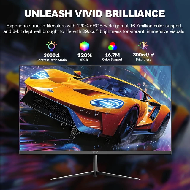 Alt view image 4 of 7 - 24.5 240Hz Gaming Monitor, Curved FHD 1920 x 1080P, Support 120% sRGB, AMD FreeSync, 1MS MPRT,Low Motion Blur, Wall Mount Installs Compatible, for Office and Games(HDMI 2.0&DP 1.4)Black
