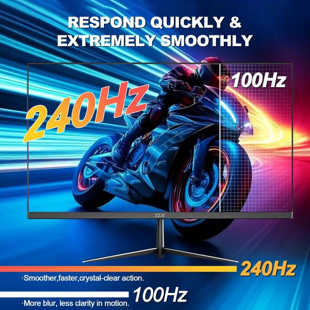 Alt view image 5 of 7 - 24.5 240Hz Gaming Monitor, Curved FHD 1920 x 1080P, Support 120% sRGB, AMD FreeSync, 1MS MPRT,Low Motion Blur, Wall Mount Installs Compatible, for Office and Games(HDMI 2.0&DP 1.4)Black
