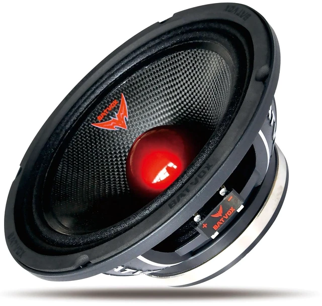 Main image of MX80S1 Midrange Loudspeaker 8" Red Bullet, 700W Max, 4 Ohms, Premium Quality Audio Door Speakers for Car or Truck Stereo Sound System, Black (1 Speaker)