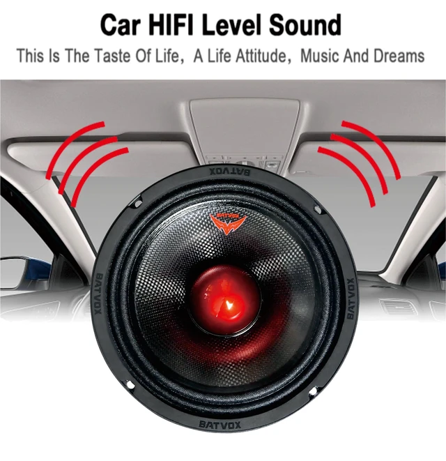 Alt view image 6 of 7 - MX80S1 Midrange Loudspeaker 8" Red Bullet, 700W Max, 4 Ohms, Premium Quality Audio Door Speakers for Car or Truck Stereo Sound System, Black (1 Speaker)