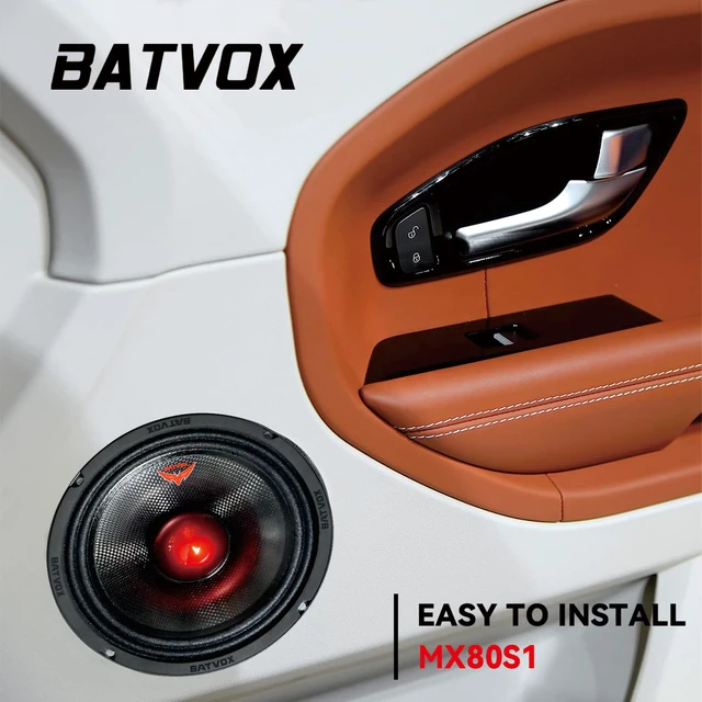 Alt view image 7 of 7 - MX80S1 Midrange Loudspeaker 8" Red Bullet, 700W Max, 4 Ohms, Premium Quality Audio Door Speakers for Car or Truck Stereo Sound System, Black (1 Speaker)