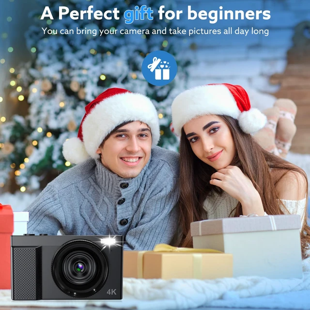 Alt view image 7 of 7 - 4K Digital Camera, 64MP Vlogging Camera for Photography with 3'' 180°Flip Screen,Macro and Wide-Angle Lenses,16X Vlogging Camera for YouTube with 64GB Micro SD Card for Beginner