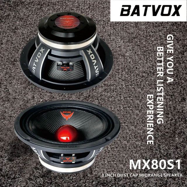 Alt view image 4 of 7 - MX80S1 Midrange Loudspeaker 8" Red Bullet, 700W Max, 4 Ohms, Premium Quality Audio Door Speakers for Car or Truck Stereo Sound System, Black (1 Speaker)